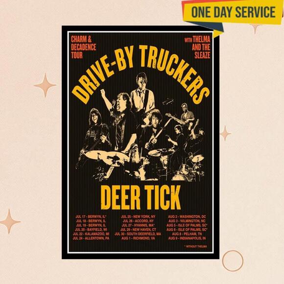 Other - Drive-By Truckers Deer Tick Aummer Tour 2025 Poster